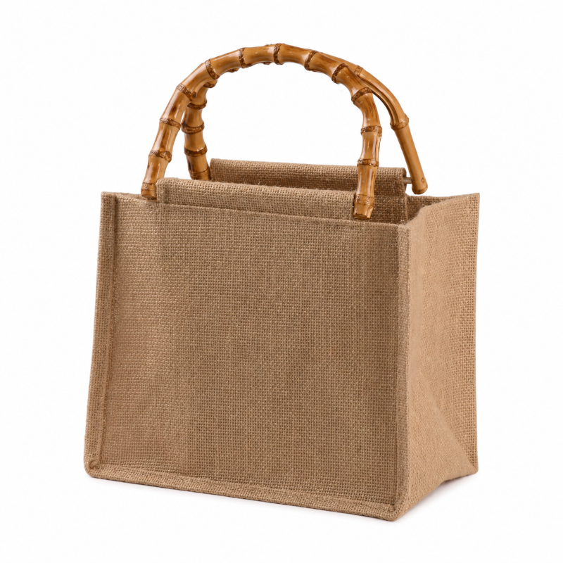 BORSA JUTA MANICI BAMBU' PICCOLA