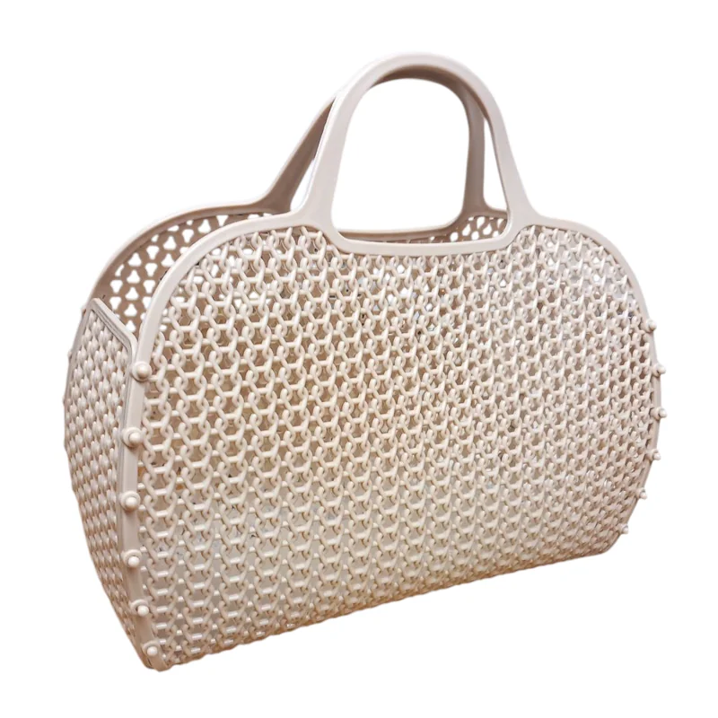 BORSA PLASTICA 30X20X13 CM BEIGE