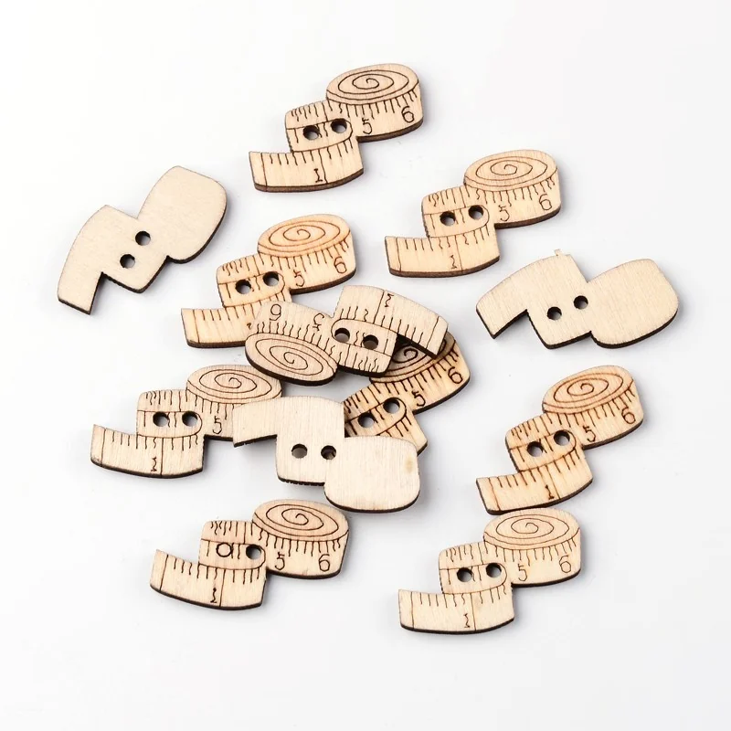 BOTTONE LEGNO CUCITO 30 PZ METRO - 30 PZ