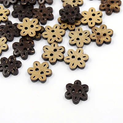 BOTTONE COCCO FIORE Ø 15 MM - 25 PZ