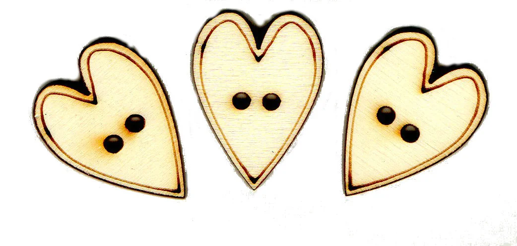 BOTTONE LEGNO CUORE 25 PZ