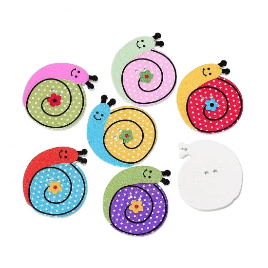 BOTTONE LEGNO CHIOCCIOLA 27X25 MM - 6 PZ