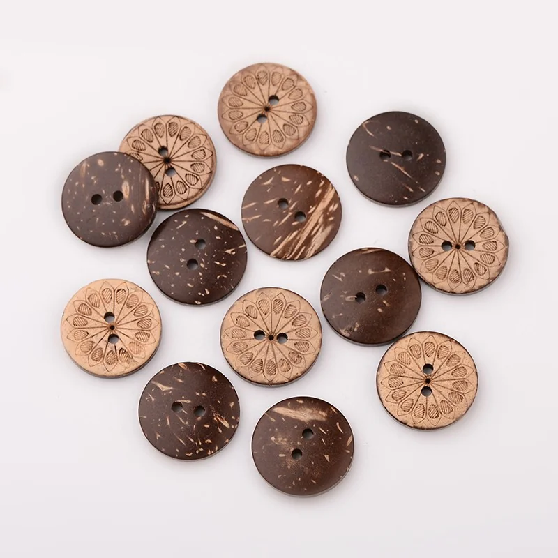 BOTTONE COCCO LAVORATO Ø 20 MM - 8 PZ