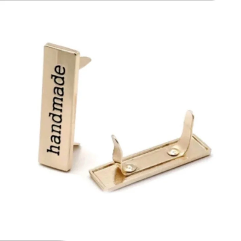 ETICHETTA PIASTRA METALLO HANMADE ORO