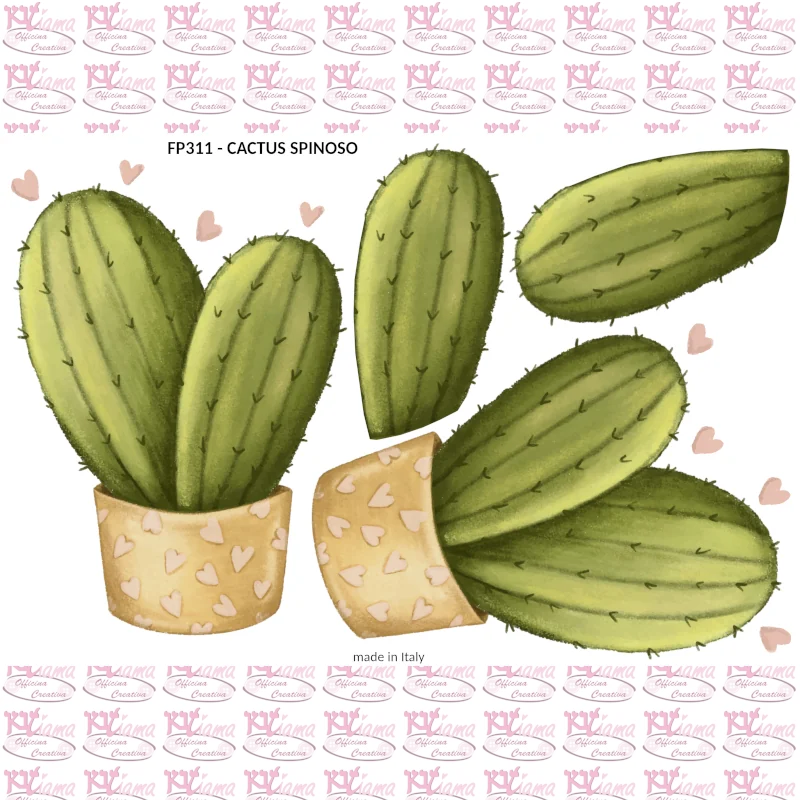 PANNELLO STAMPATO 20X30CM CACTUS SPINOSO