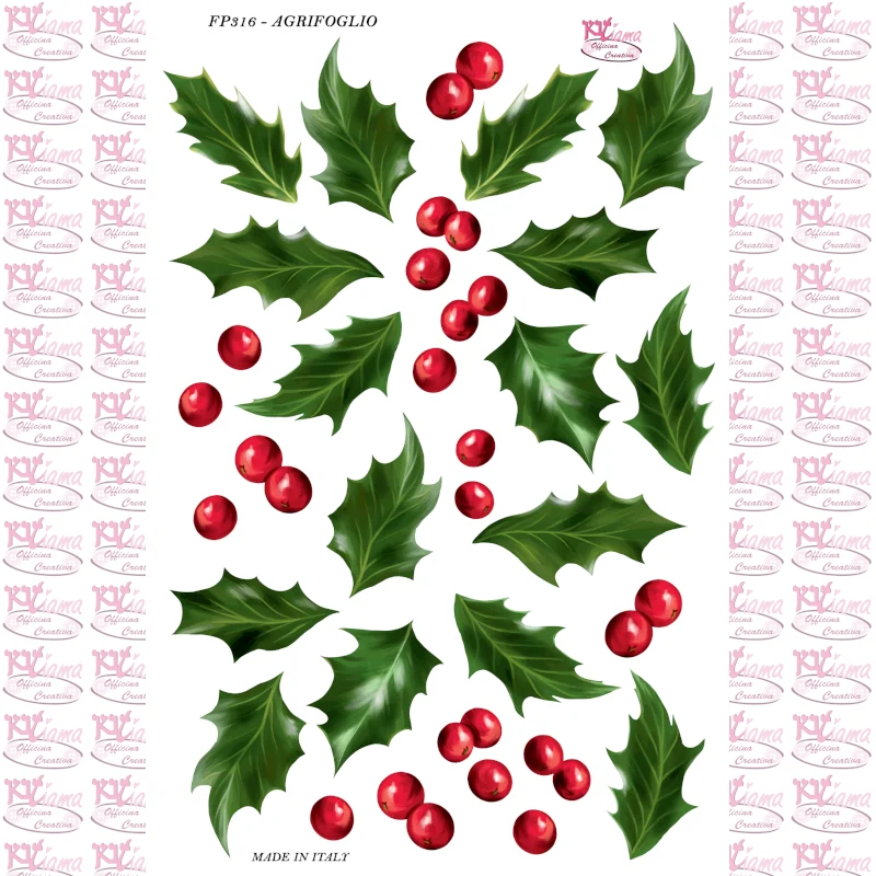 PANNELLO STAMPATO 20X30CM AGRIFOGLIO