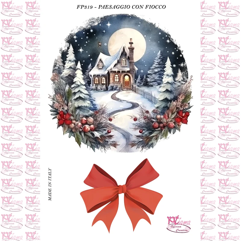 PANNELLO STAMPATO 20X30CM PAESAGGIO C/FIOCCO