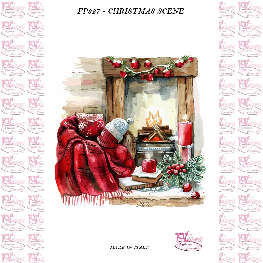 PANNELLO STAMPATO 20X30CM CHRISTMAS SCENE