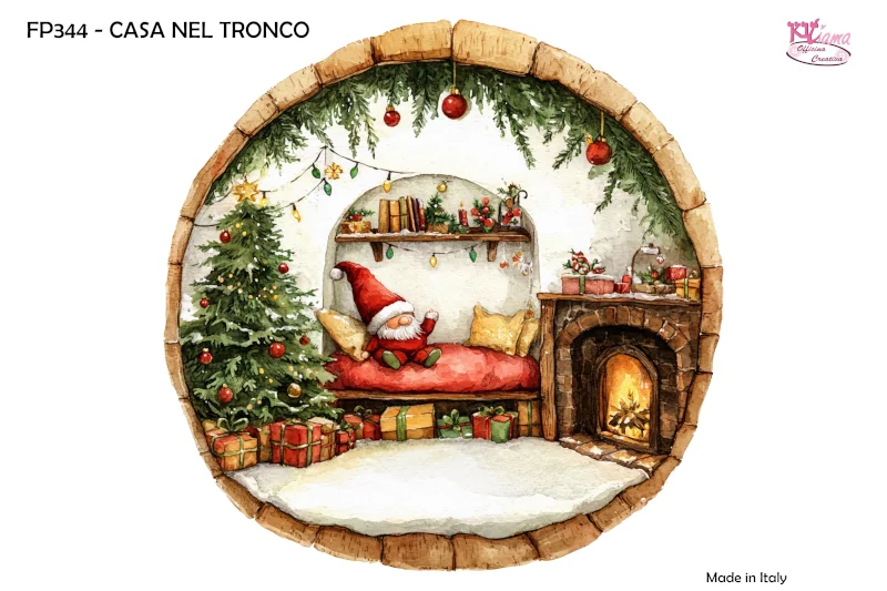 PANNELLO STAMPATO 20X30CM CASA NEL TRONCO