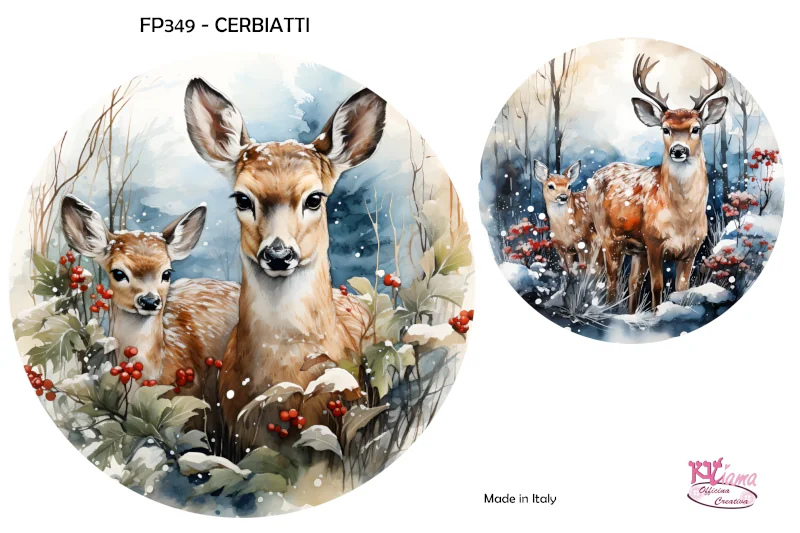 PANNELLO STAMPATO 20X30CM CERBIATTI