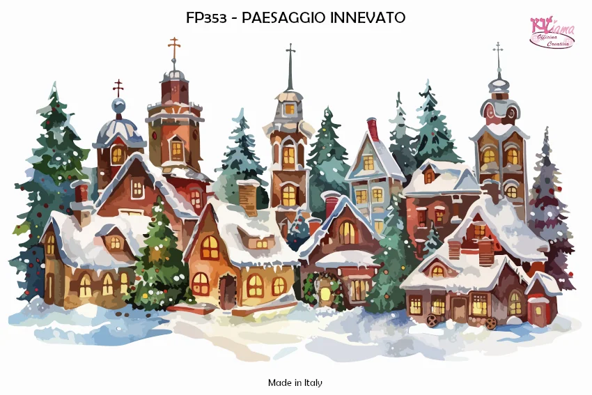 PANNELLO STAMPATO 20X30CM PAESAGGIO INNEVATO