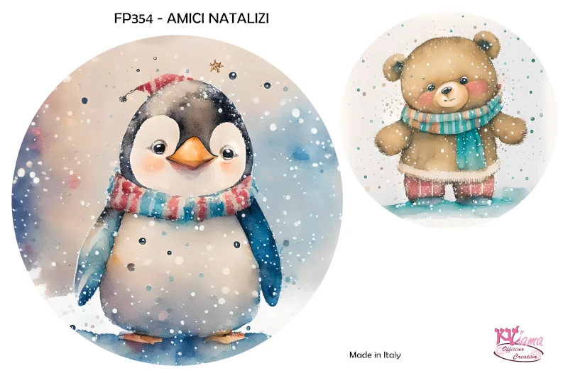 PANNELLO STAMPATO 20X30CM AMICI NATALIZI