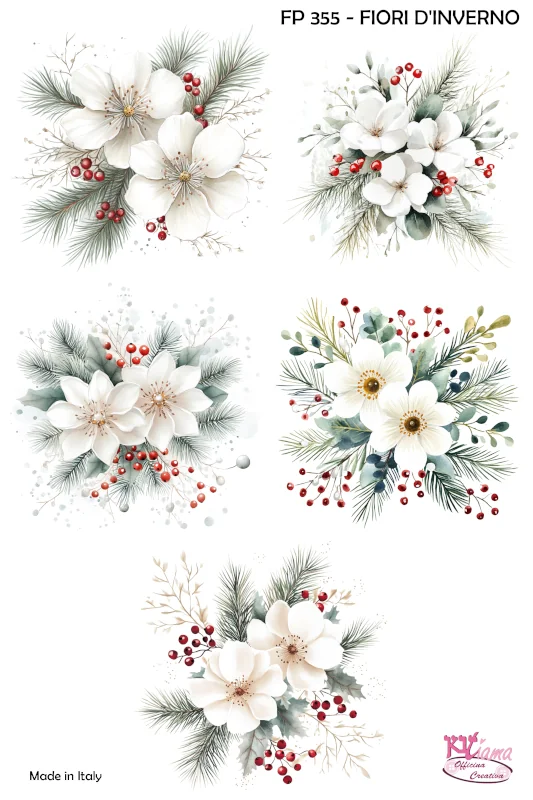 PANNELLO STAMPATO 20X30CM FIORI D'INVERNO