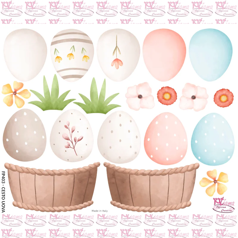 PANNELLO STAMPATO 40X50CM CESTO CON UOVA
