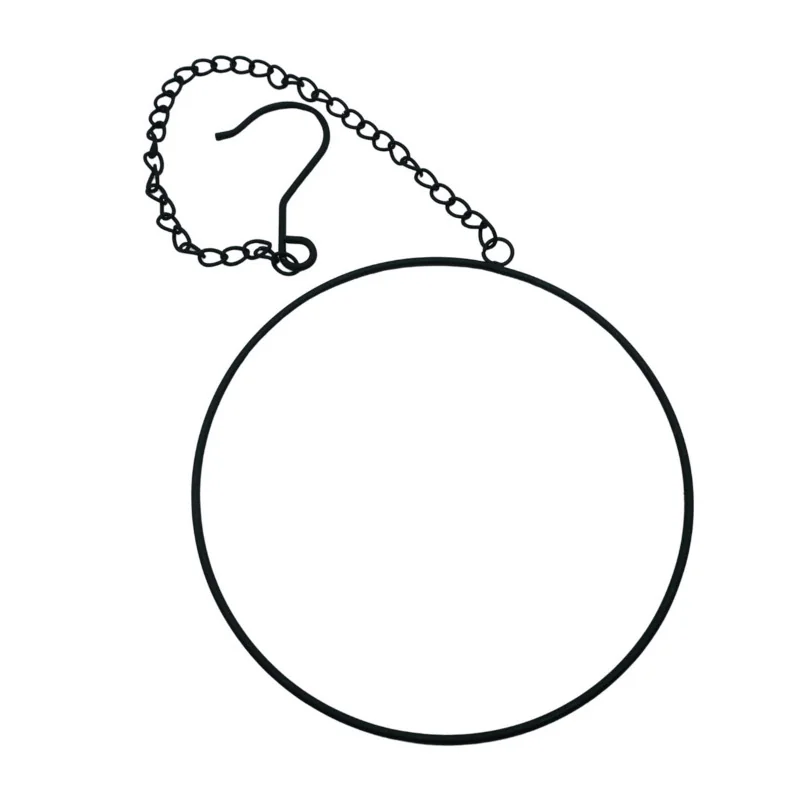 ANELLO METALLO Ø30CM C/CATENA, NERO