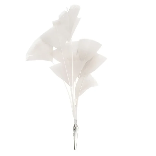 DECORAZIONE PLUMA 2 PZ PERLA