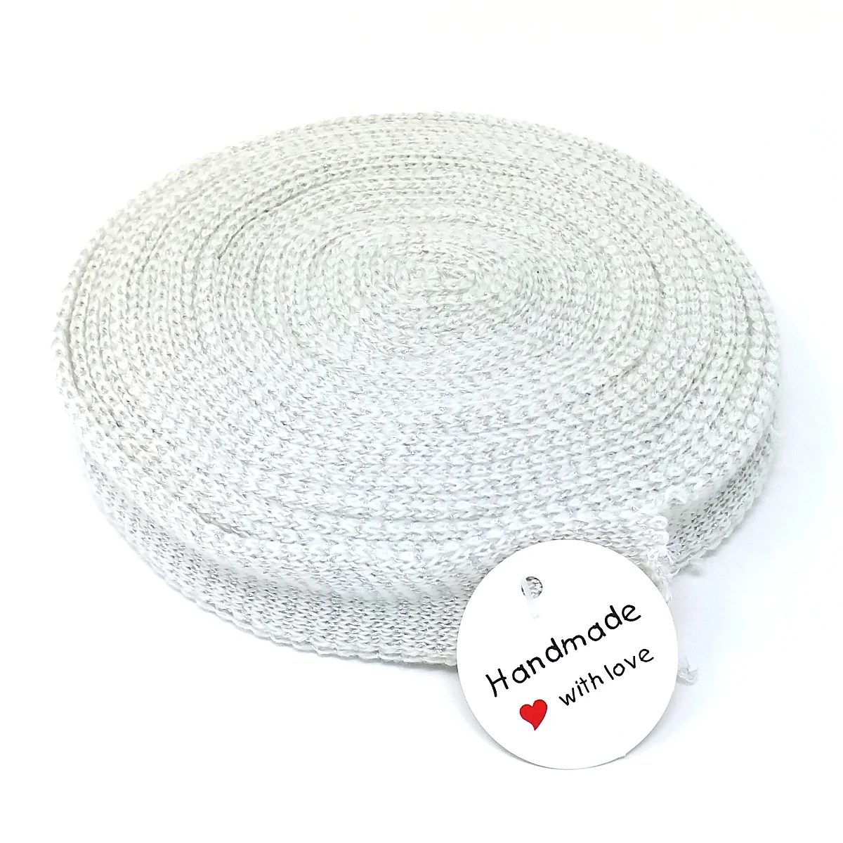 TUBOLARE RIGATO LUREX Ø 30 MM PANNA/ARGENTO