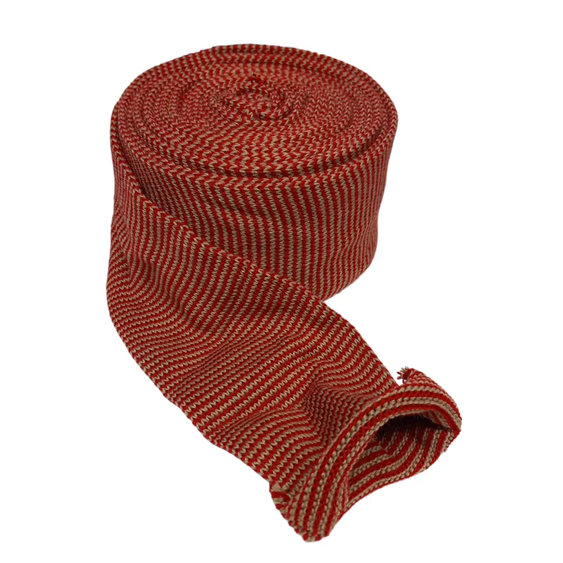 TUIBOLARE LANA Ø8 CM RIGHE BICOLORE ROSSO-SABBIA