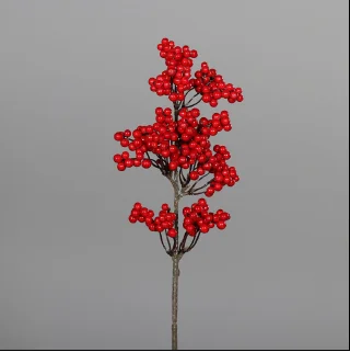 RAMO BACCHE ROSSE H. 43 CM