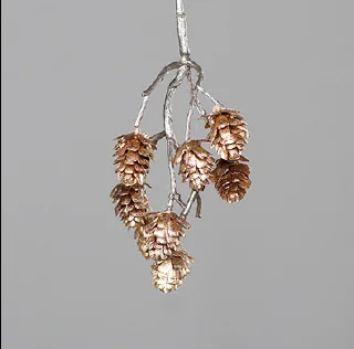 RAMO DI PIGHE ORO, H.17 CM