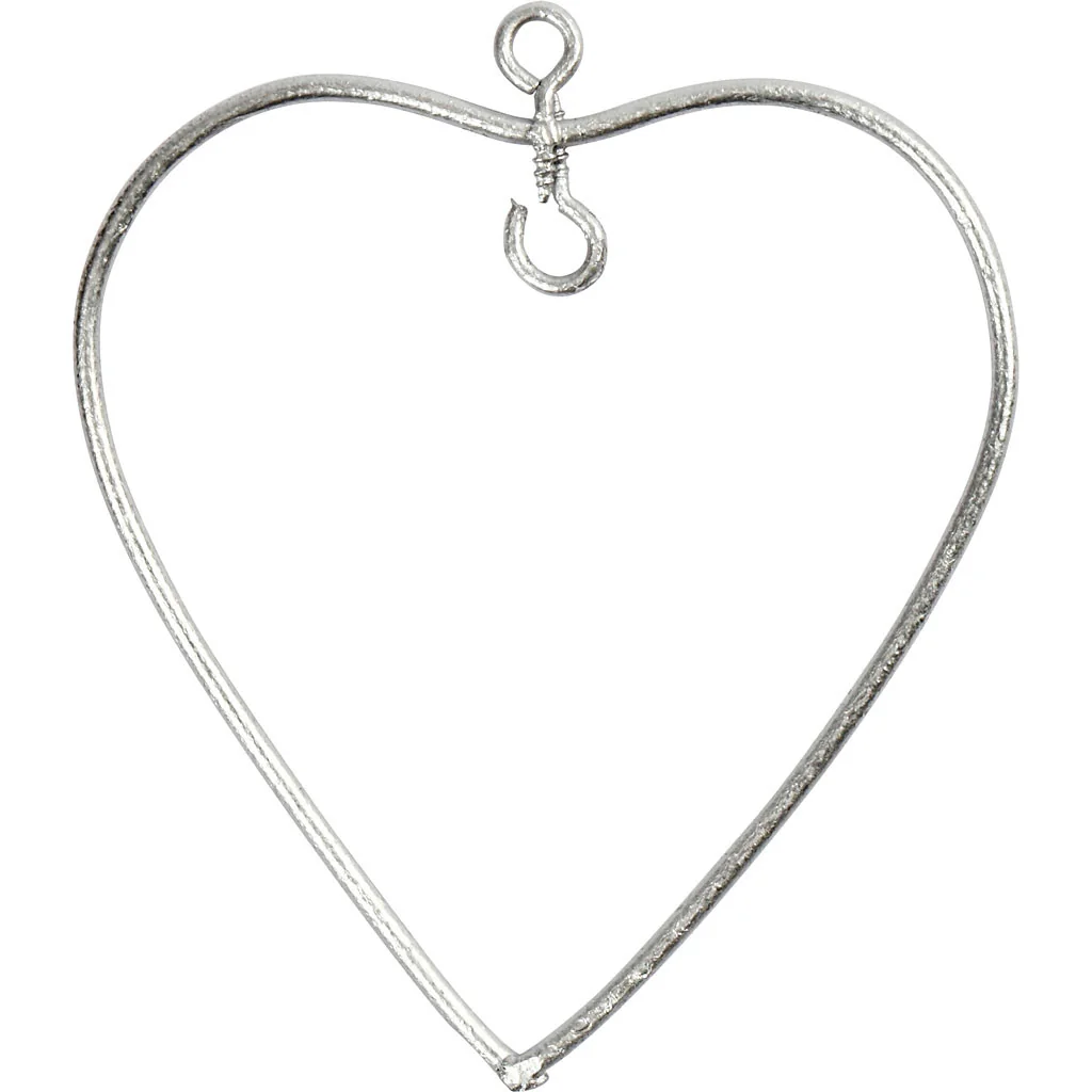 CUORE DI METALLO CON GANCIO 6X6.5 CM