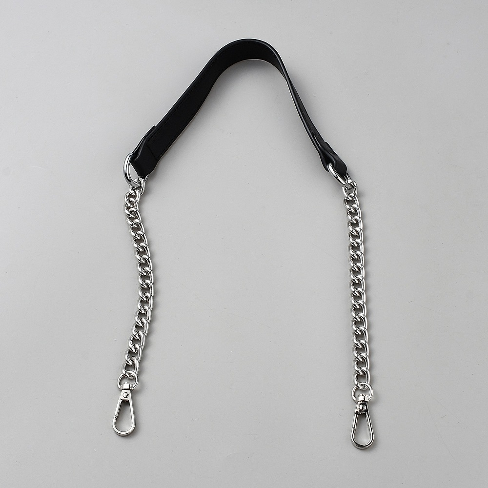 TRACOLLA METALLO/SIMILPELLE 60 CM ARGENTO