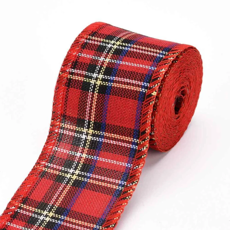 NASTRO SCOZZESE ROSSO H.60MM - 5 MT