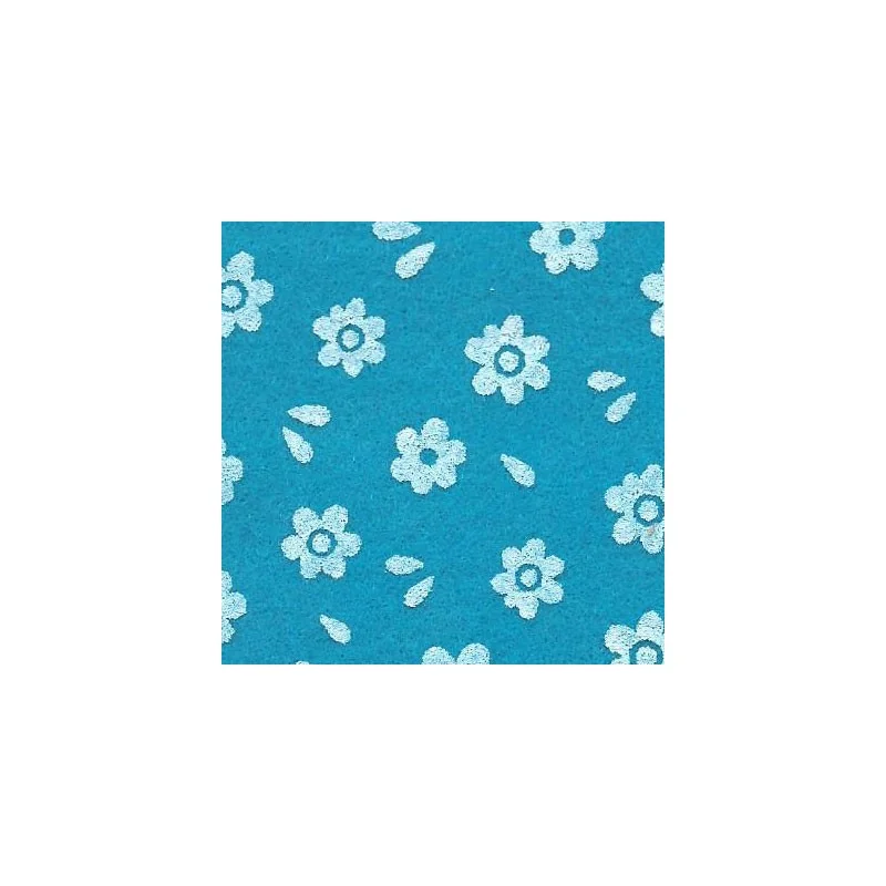 PANNO 1MM STAMPATO MARGHERITA TURCHESE