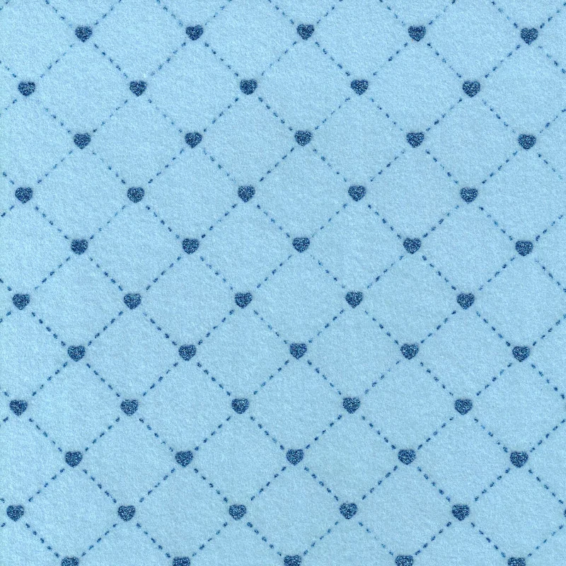 PANNO STAMPA IMPUNT. CUORE GLITTER AZZURRO