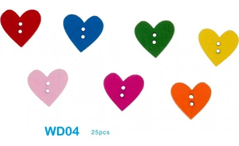BOTTONE LEGNO CUORE 25 PZ