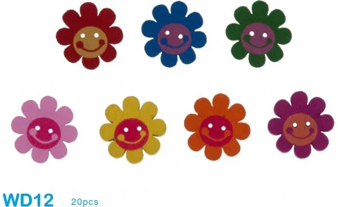 BOTTONE LEGNO FIORE 20 PZ